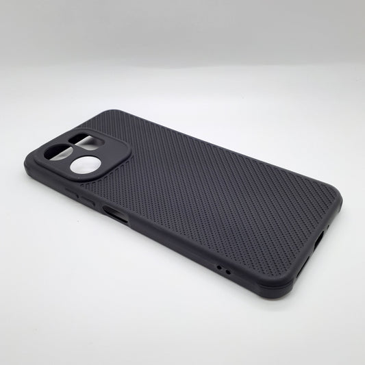 Redmi 13C Carbon Fiber texture Hard Rubber armour back cover shock-porof case