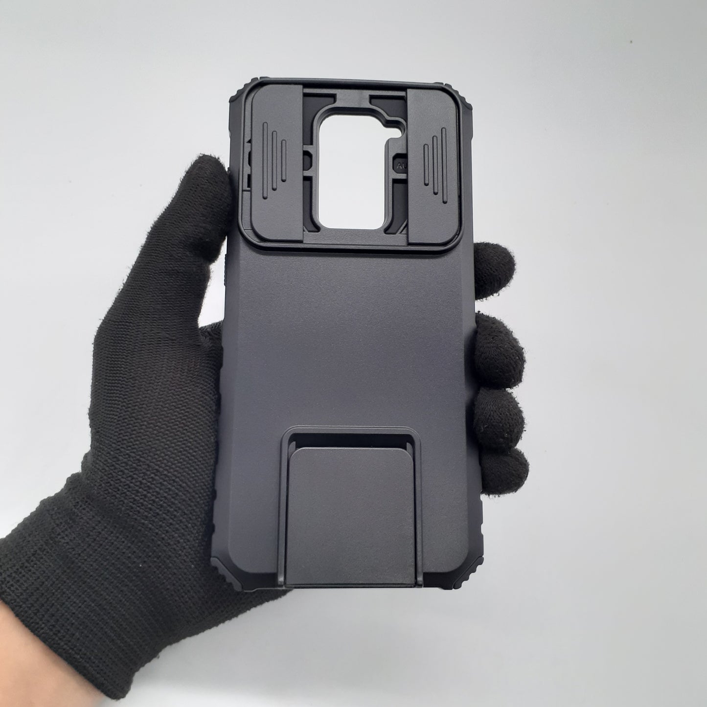 Redmi Note 9 Case Heavy Duty Shockproof Full Body Protective Cover Sliding Camera Lens Protector Built in Kickstand Video Viewing