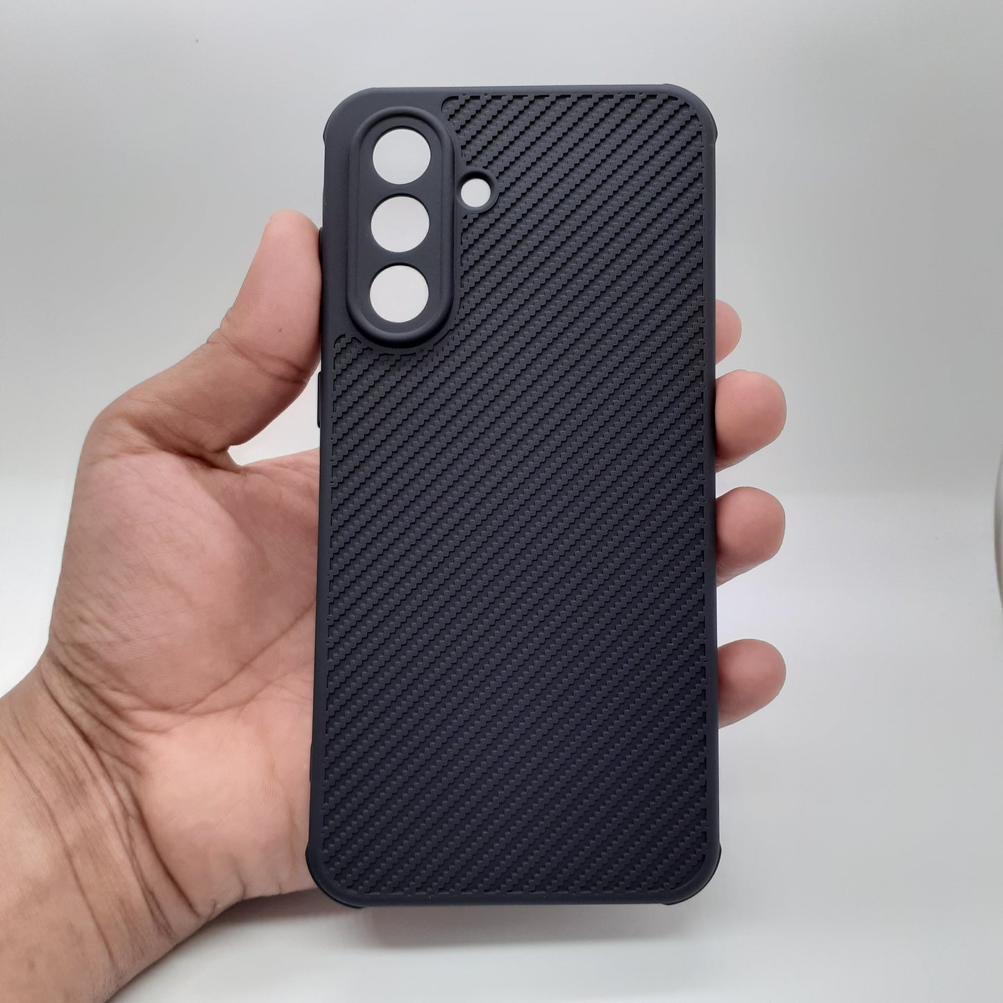 Samsung A36 Carbon Fiber texture Hard Rubber armour back cover shock-porof case