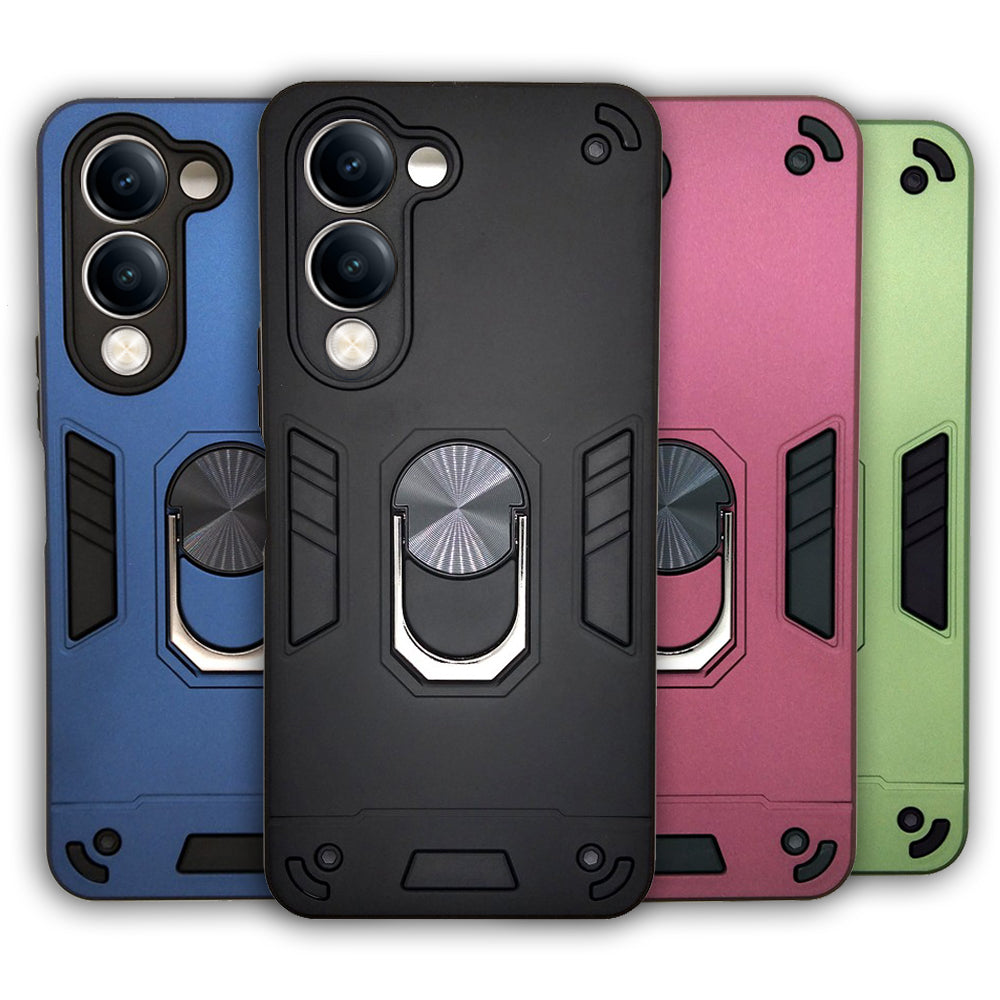 Vivo Y19s / Y04 / Y29s Hard PC Case with ring holder Shockproof Slim back Cover