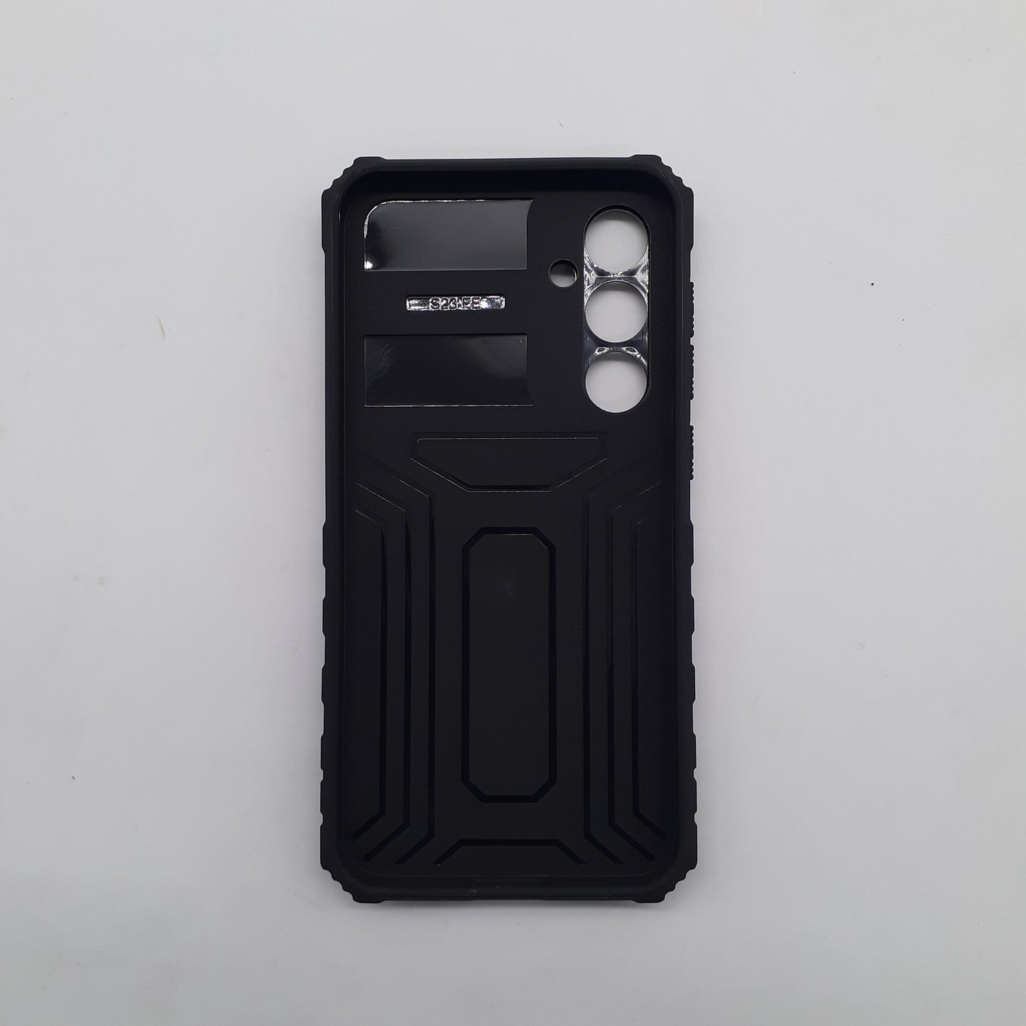 Samsung S23 FE Shockproof Case Sliding Camera Cover Ring Stand Holder Heavy Duty Protection Black Phone Cover