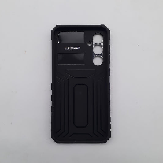 Samsung S23 FE Shockproof Case Sliding Camera Cover Ring Stand Holder Heavy Duty Protection Black Phone Cover