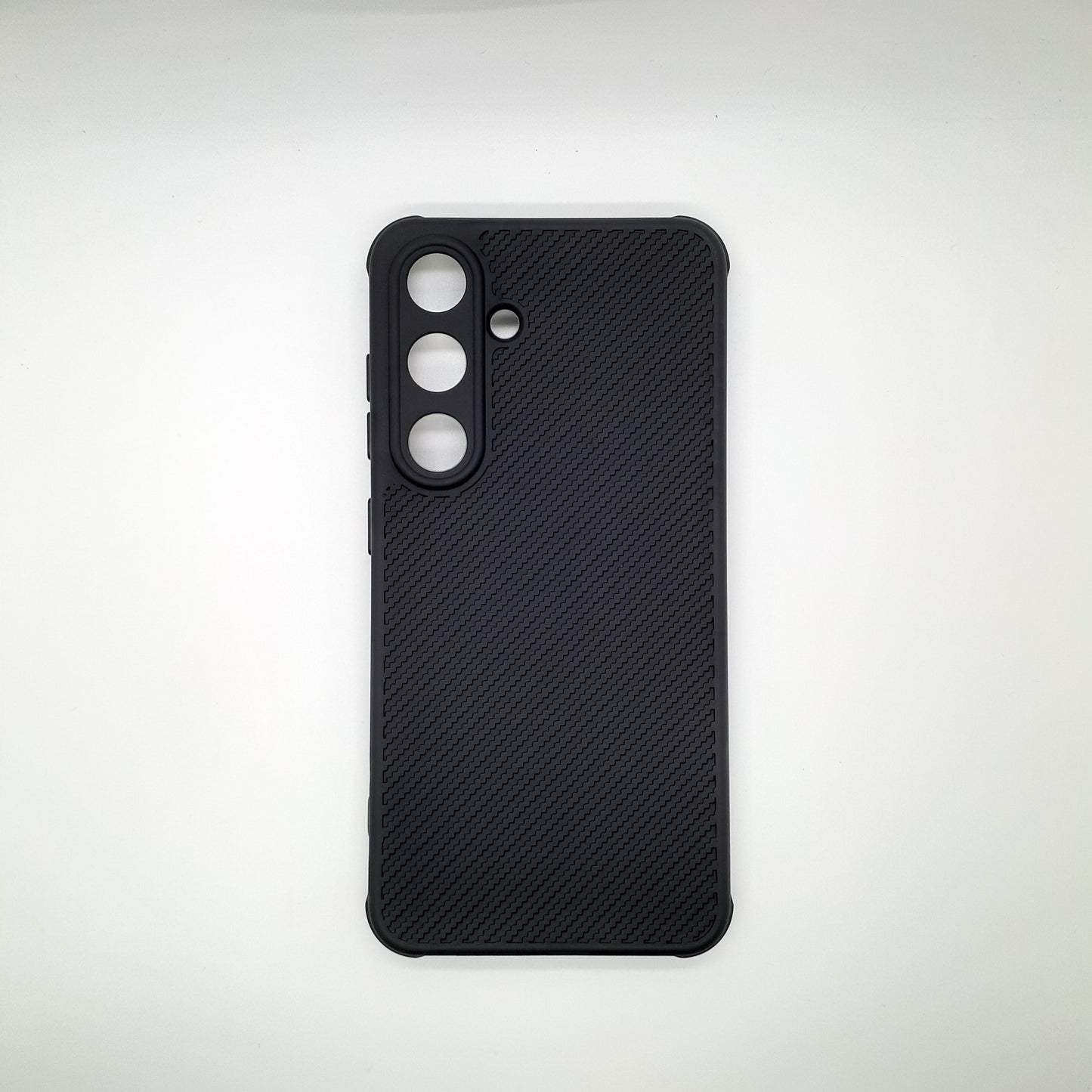 Samsung S24 Carbon Fiber texture Hard Rubber armour back cover shock-porof case