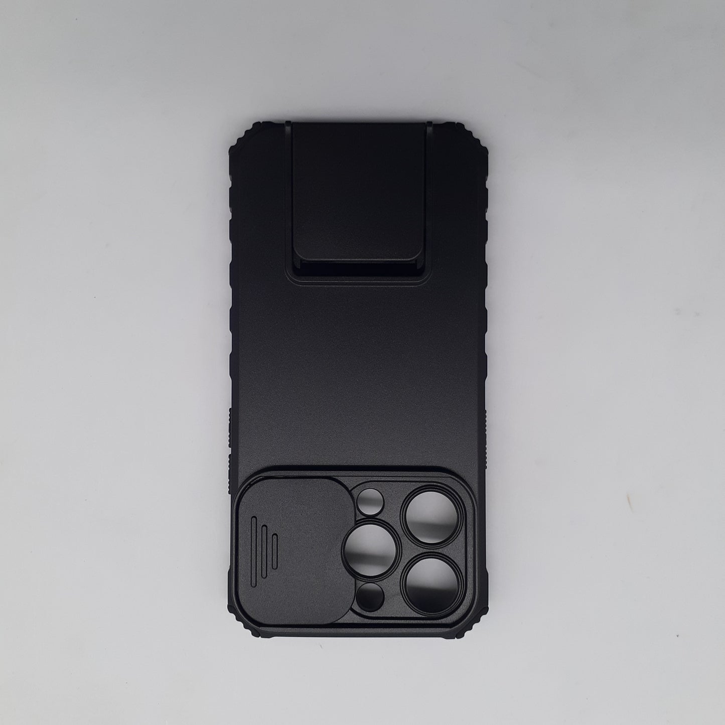 Heavy Duty iPhone 14 Pro Case Integrated Kickstand Sliding Camera Lens Cover Ultimate Protection