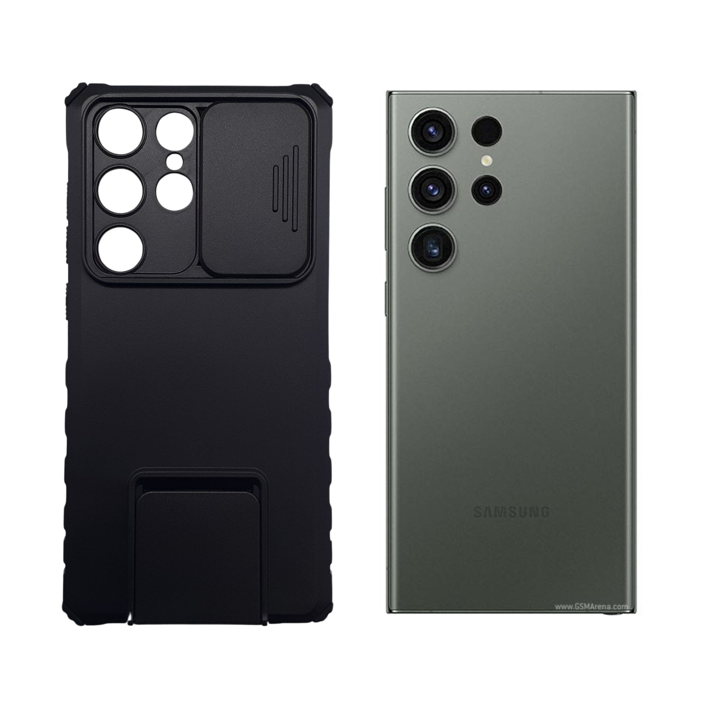 Samsung S23 Ultra Case Heavy Duty Shockproof Slide Camera Cover Built-in Kickstand Hands-Free Viewing
