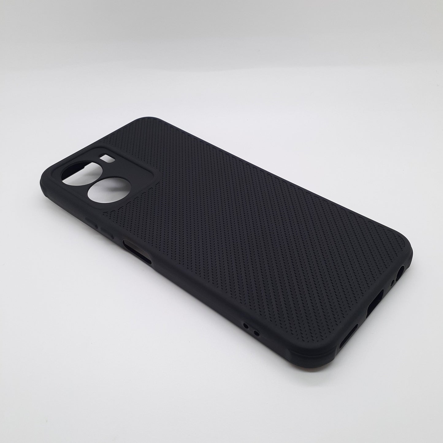 Vivo Y16 Carbon Fiber texture Hard Rubber armour back cover shock-porof case