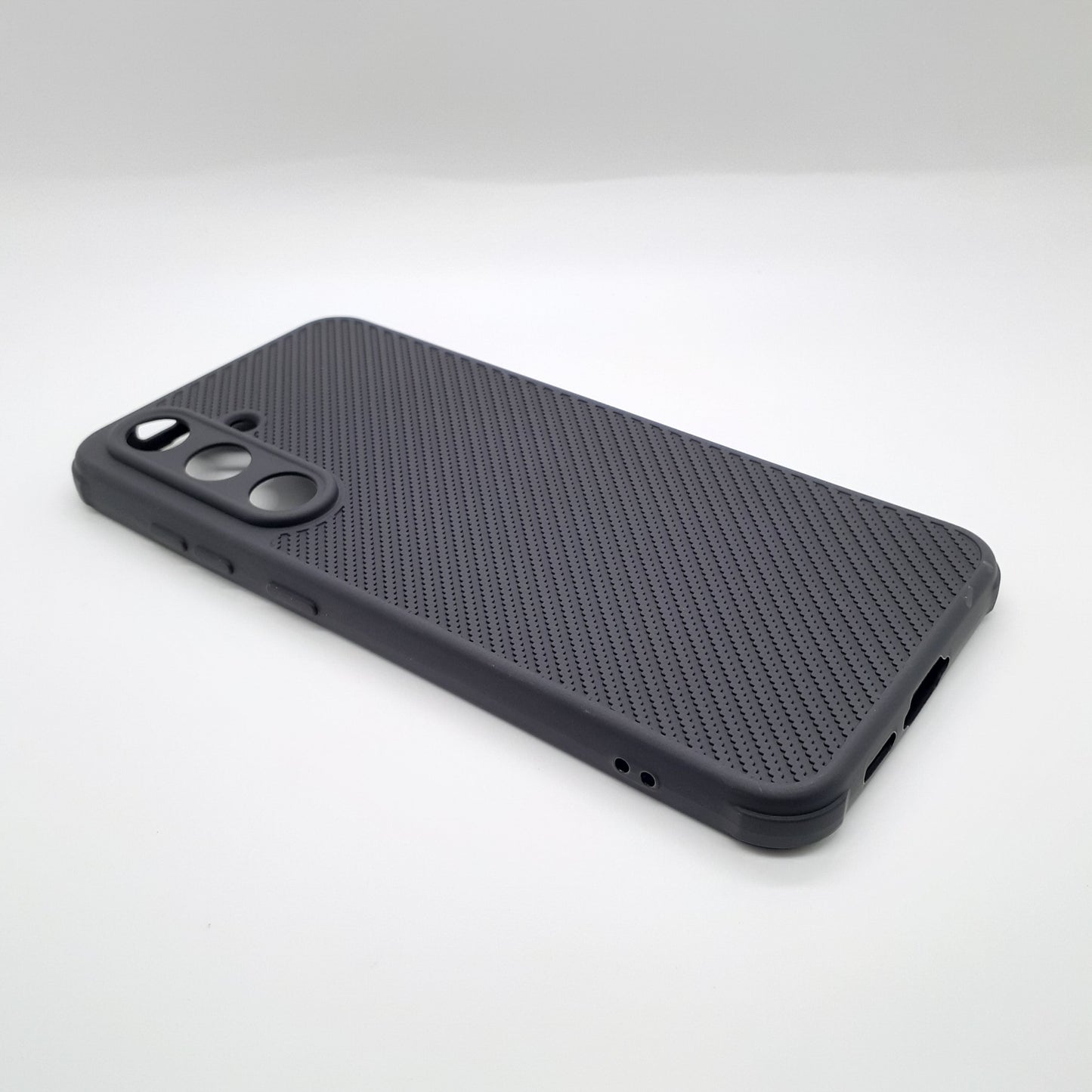 Samsung S24 FE Carbon Fiber texture Hard Rubber armour back cover shock-porof case
