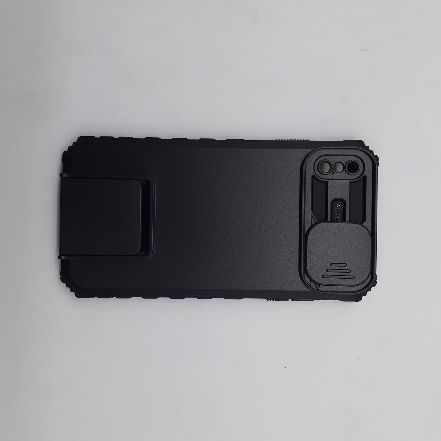 iPhone Xs Max Heavy Duty Shockproof Case Sliding Camera Lens Protector Kickstand Built in Stand Cover