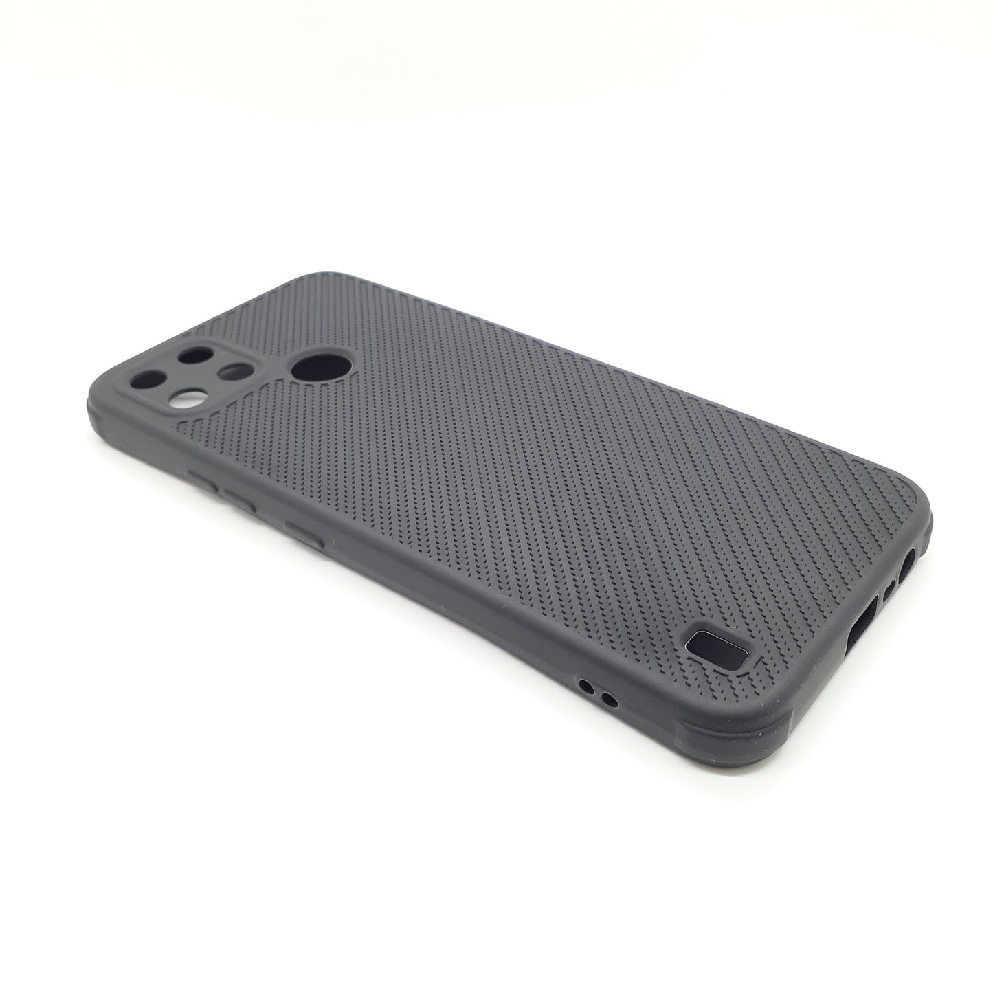 Realme C21Y Carbon Fiber texture Hard Rubber armour back cover shock-porof case