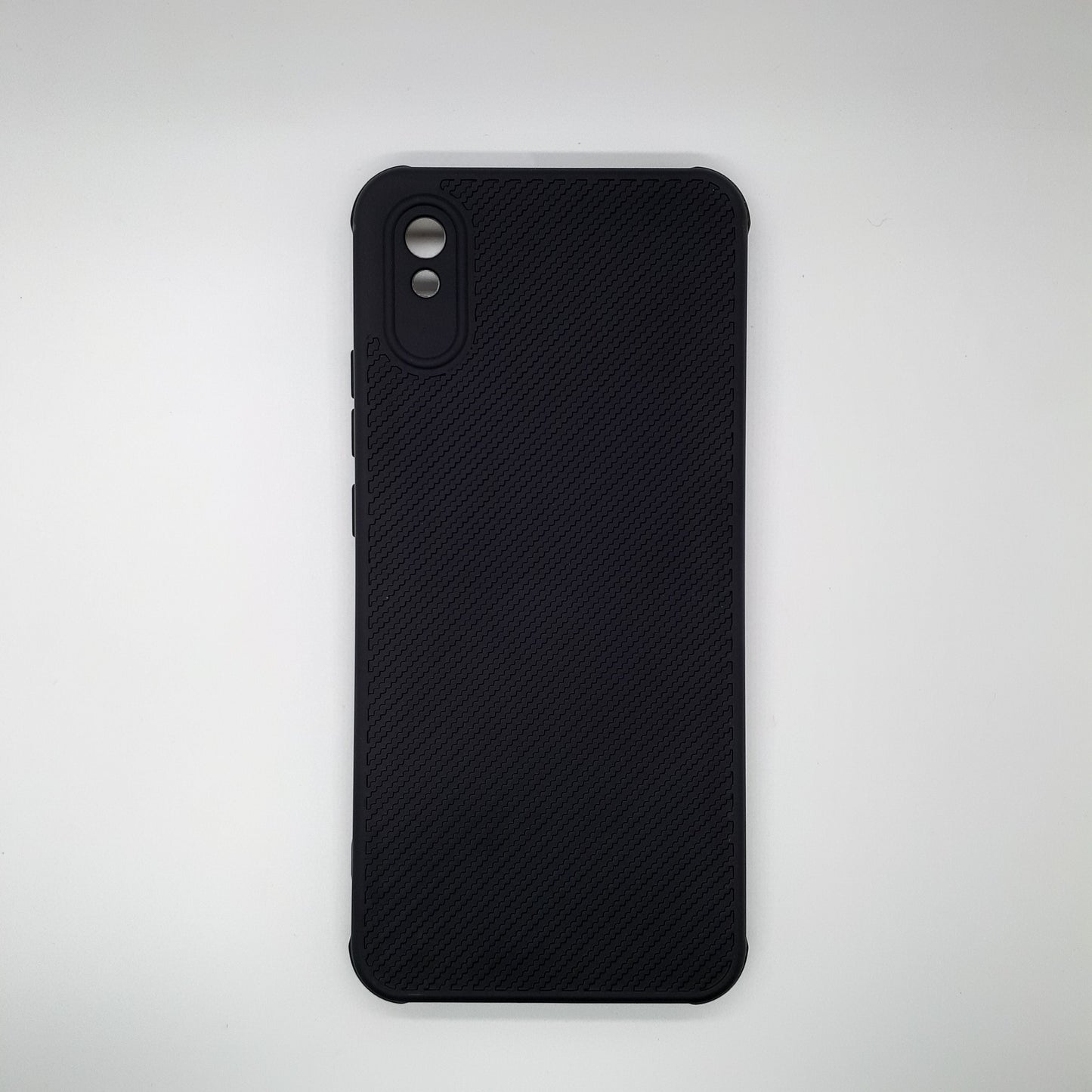 Redmi 9A Carbon Fiber texture Hard Rubber armour back cover shock-porof case