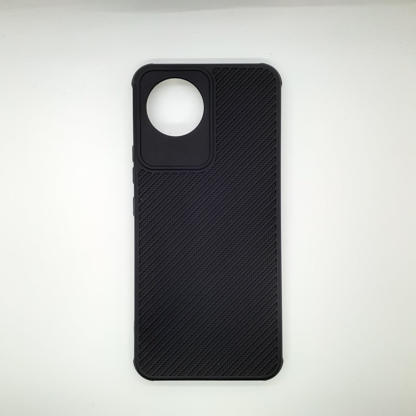 Vivo Y02 Carbon Fiber texture Hard Rubber armour back cover shock-porof case