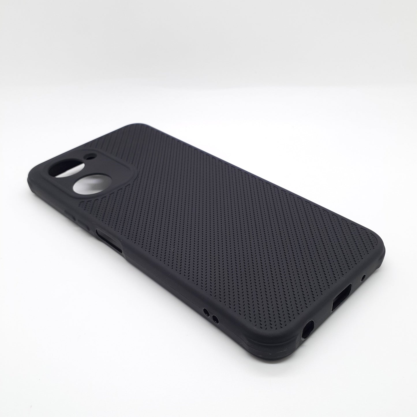 Vivo Y03 Carbon Fiber texture Hard Rubber armour back cover shock-porof case