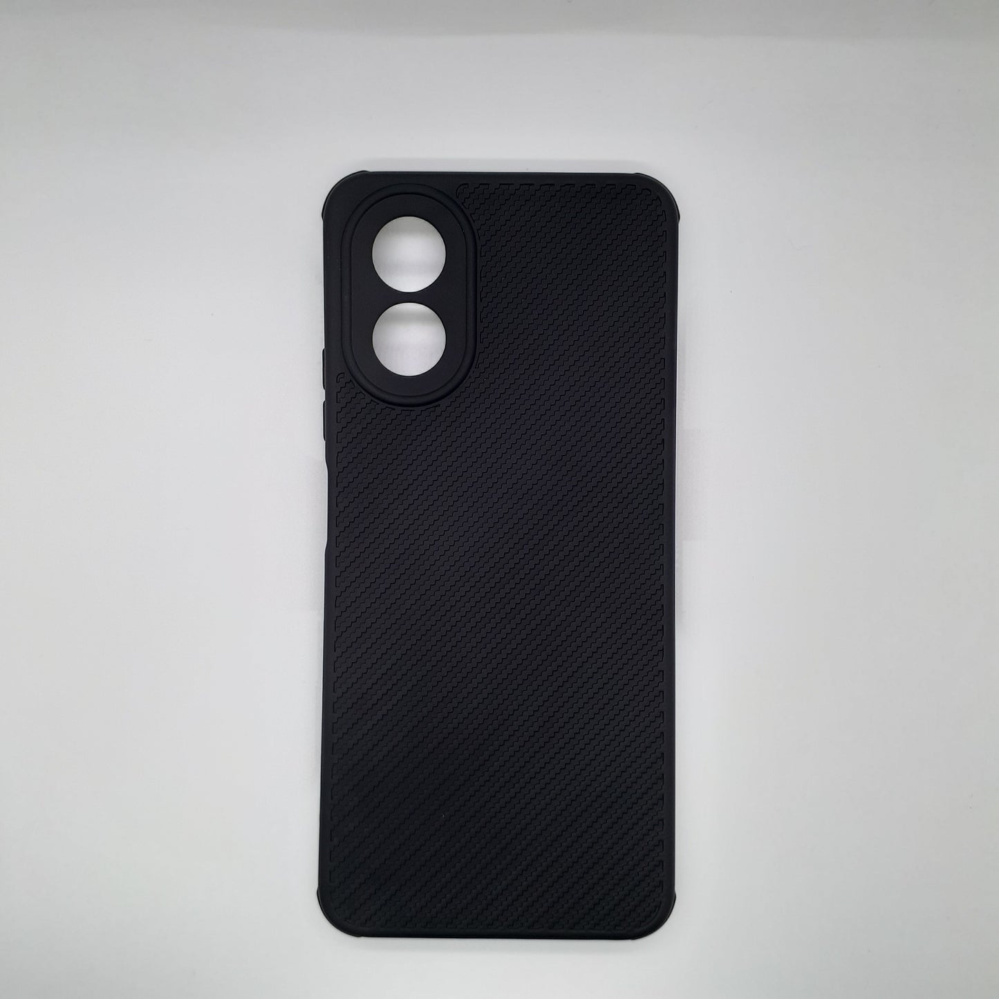 OPPO A18 Carbon Fiber texture Hard Rubber armour back cover shock-porof case
