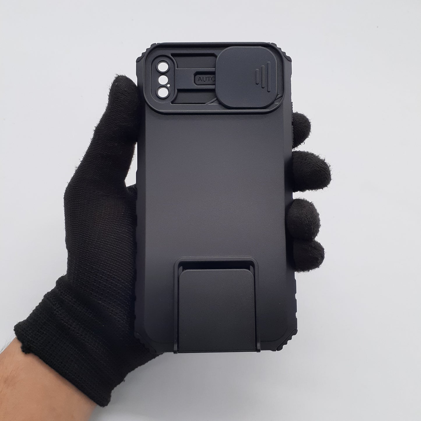 iPhone Xs Max Heavy Duty Shockproof Case Sliding Camera Lens Protector Kickstand Built in Stand Cover