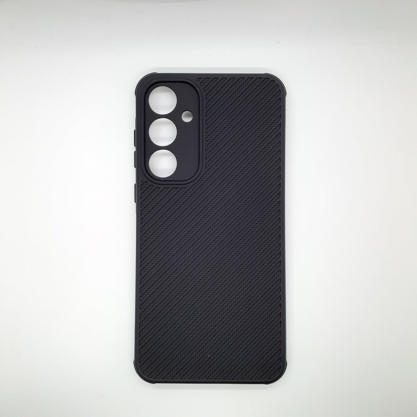 Samsung A55 Carbon Fiber texture Hard Rubber armour back cover shock-porof case