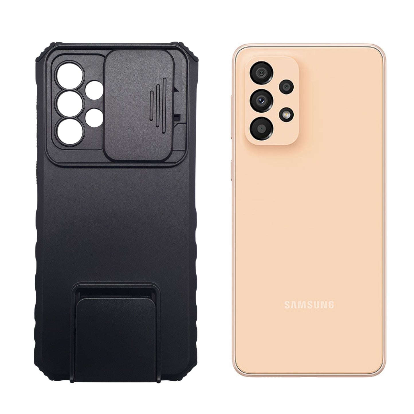 Samsung Galaxy A33 Heavy Duty Protective Case Sliding Camera Cover Kickstand Shockproof Rugged