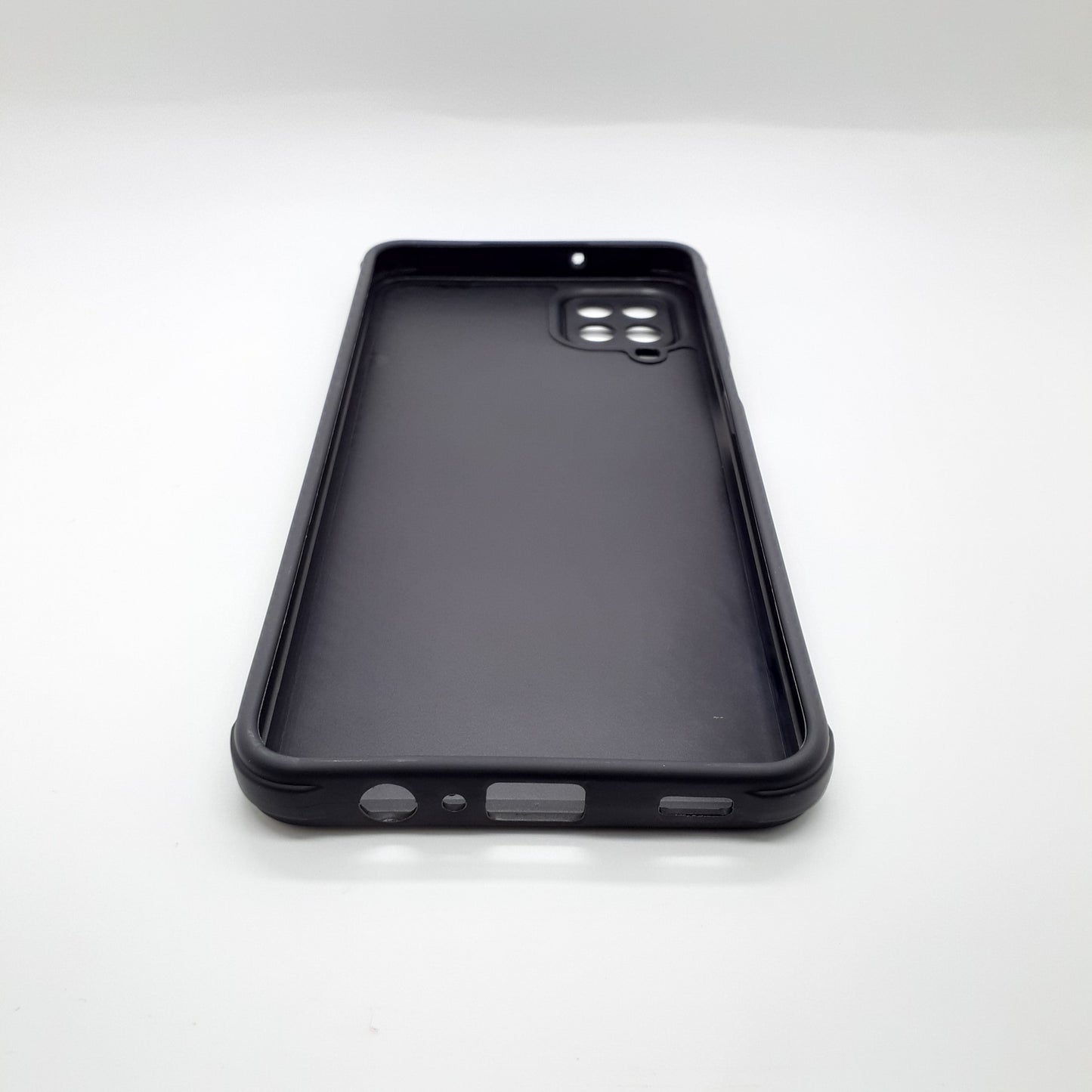 Samsung A12 Carbon Fiber texture Hard Rubber armour back cover shock-porof case