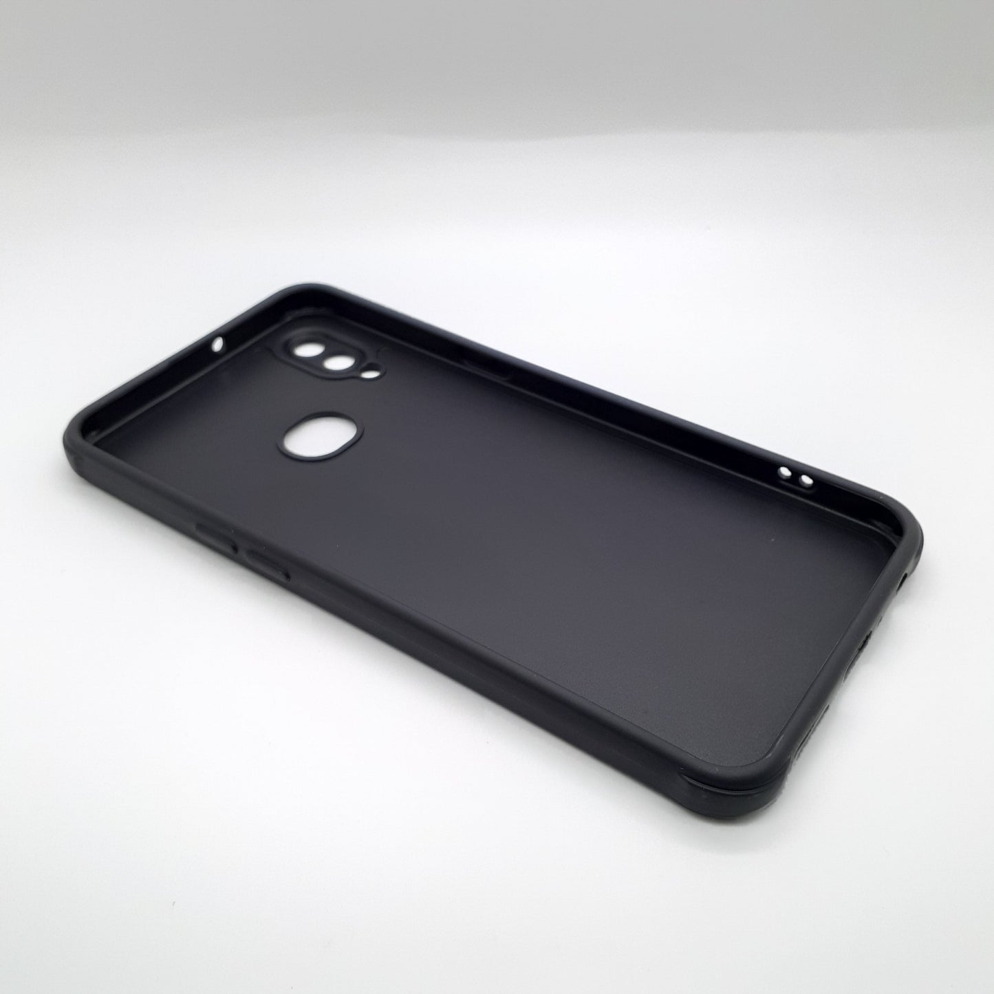 Samsung A10s Carbon Fiber texture Hard Rubber armour back cover shock-porof case