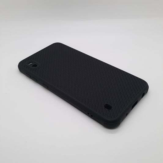 Samsung A10 Carbon Fiber texture Hard Rubber armour back cover shock-porof case