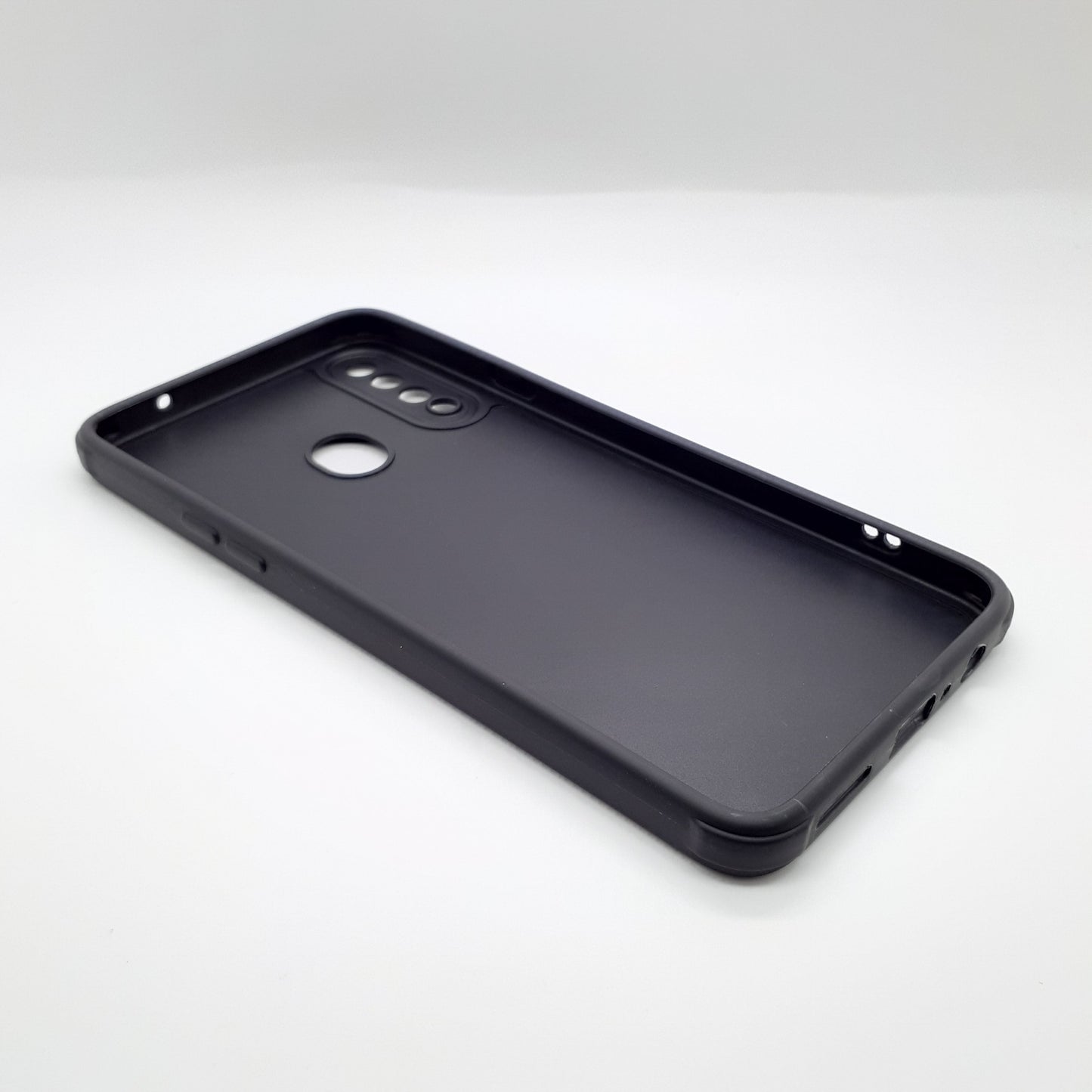 Samsung A20s Carbon Fiber texture Hard Rubber armour back cover shock-porof case