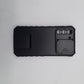 Samsung S21 FE Phone Case Heavy Duty Shockproof Slide Camera Lens Protector Built in Kickstand Ring Holder Black