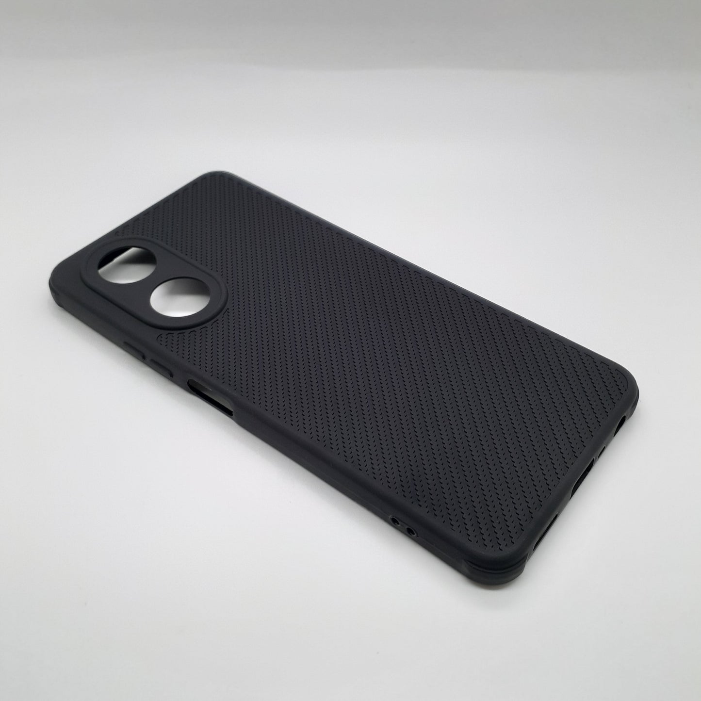 OPPO A58 Carbon Fiber texture Hard Rubber armour back cover shock-porof case