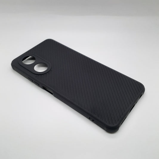 OPPO A58 Carbon Fiber texture Hard Rubber armour back cover shock-porof case