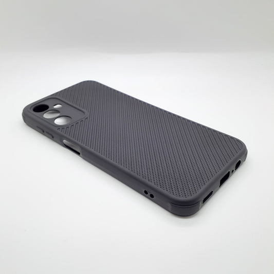 Samsung A14 Carbon Fiber texture Hard Rubber armour back cover shock-porof case