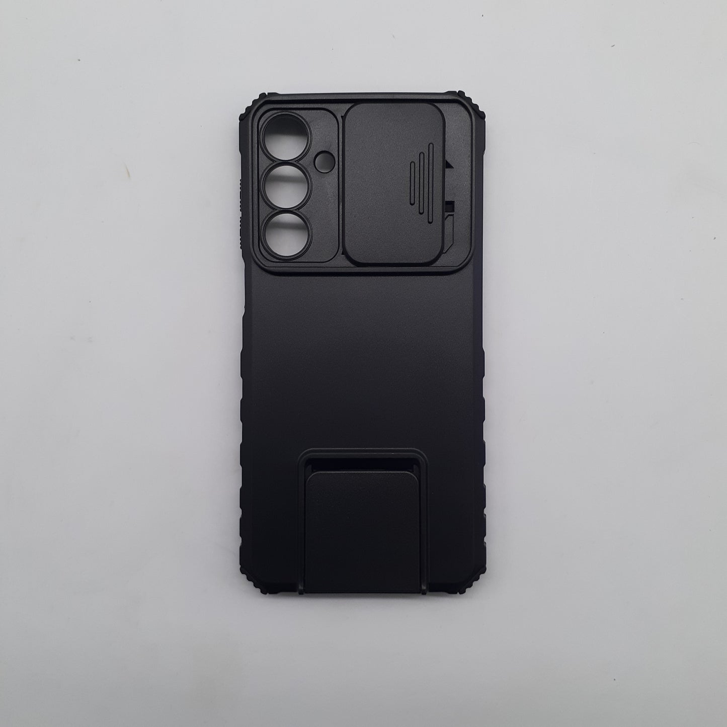 Samsung A16 Shockproof Hybrid Case Sliding Camera Protector Integrated Ring Stand Heavy Duty TPU PC Cover