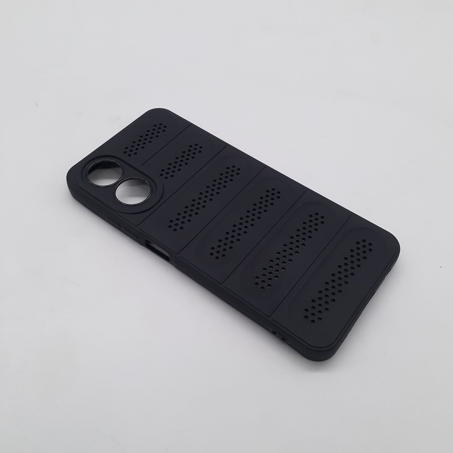 OPPO A17 Shockproof TPU Phone Case, Slim Black Cover, Heat Dissipation, Heavy Duty Protection