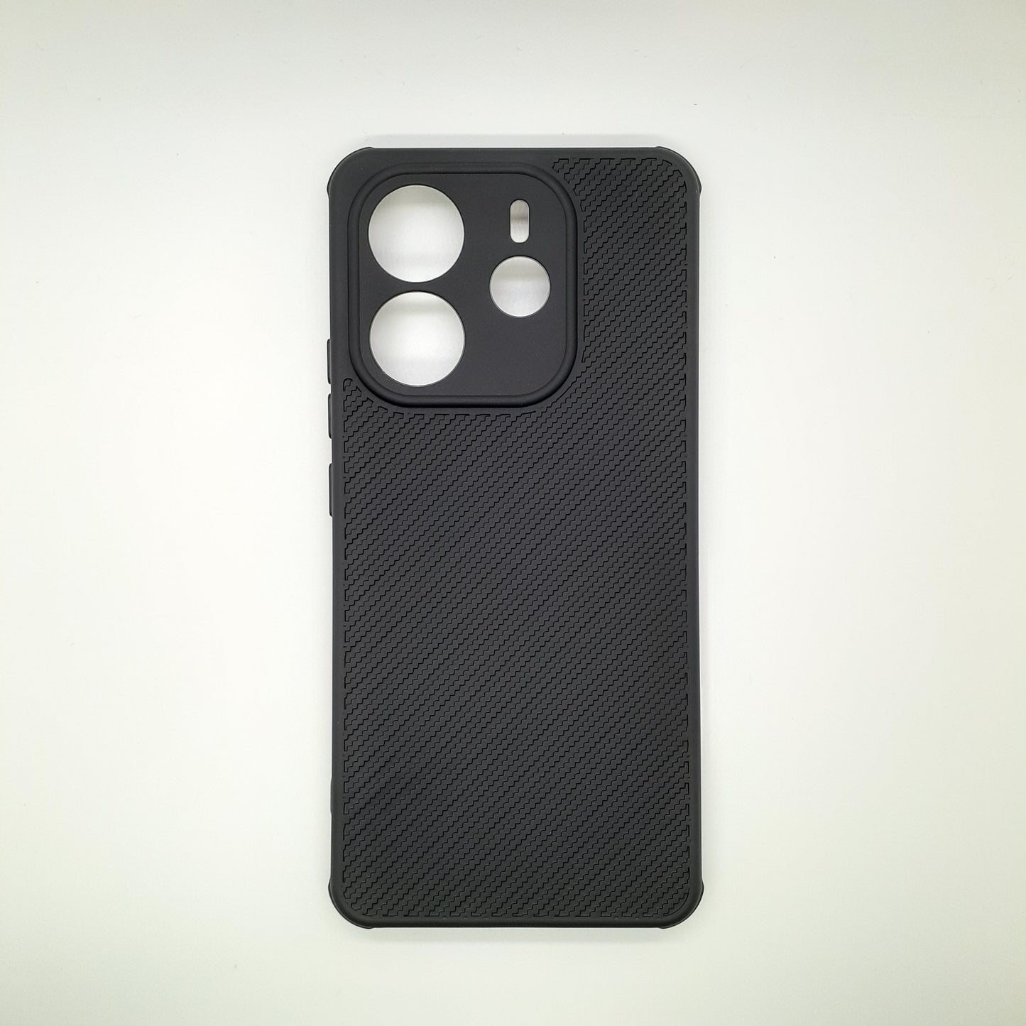 Redmi Note 14 Carbon Fiber texture Hard Rubber armour back cover shock-porof case