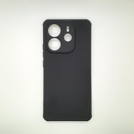 Redmi Note 14 4G Carbon Fiber texture Hard Rubber armour back cover shock-porof case