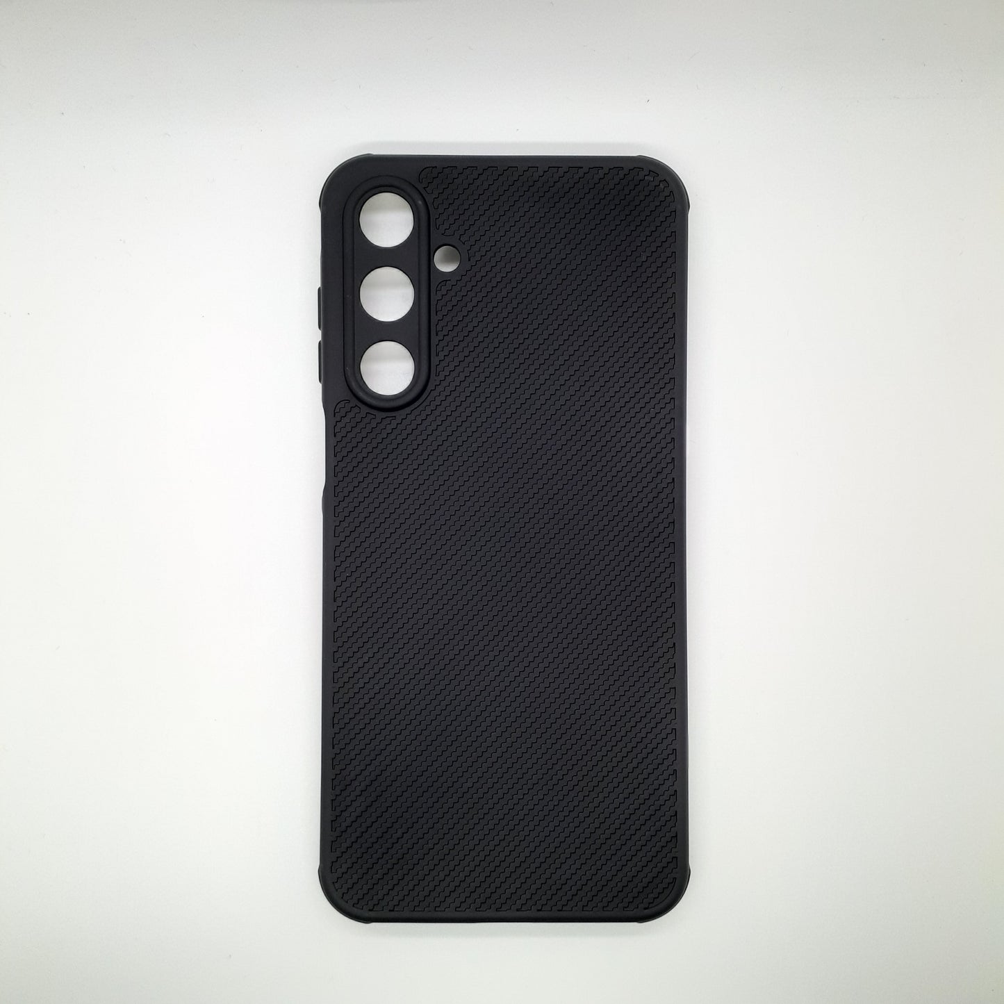 Samsung A16 Carbon Fiber texture Hard Rubber armour back cover shock-porof case