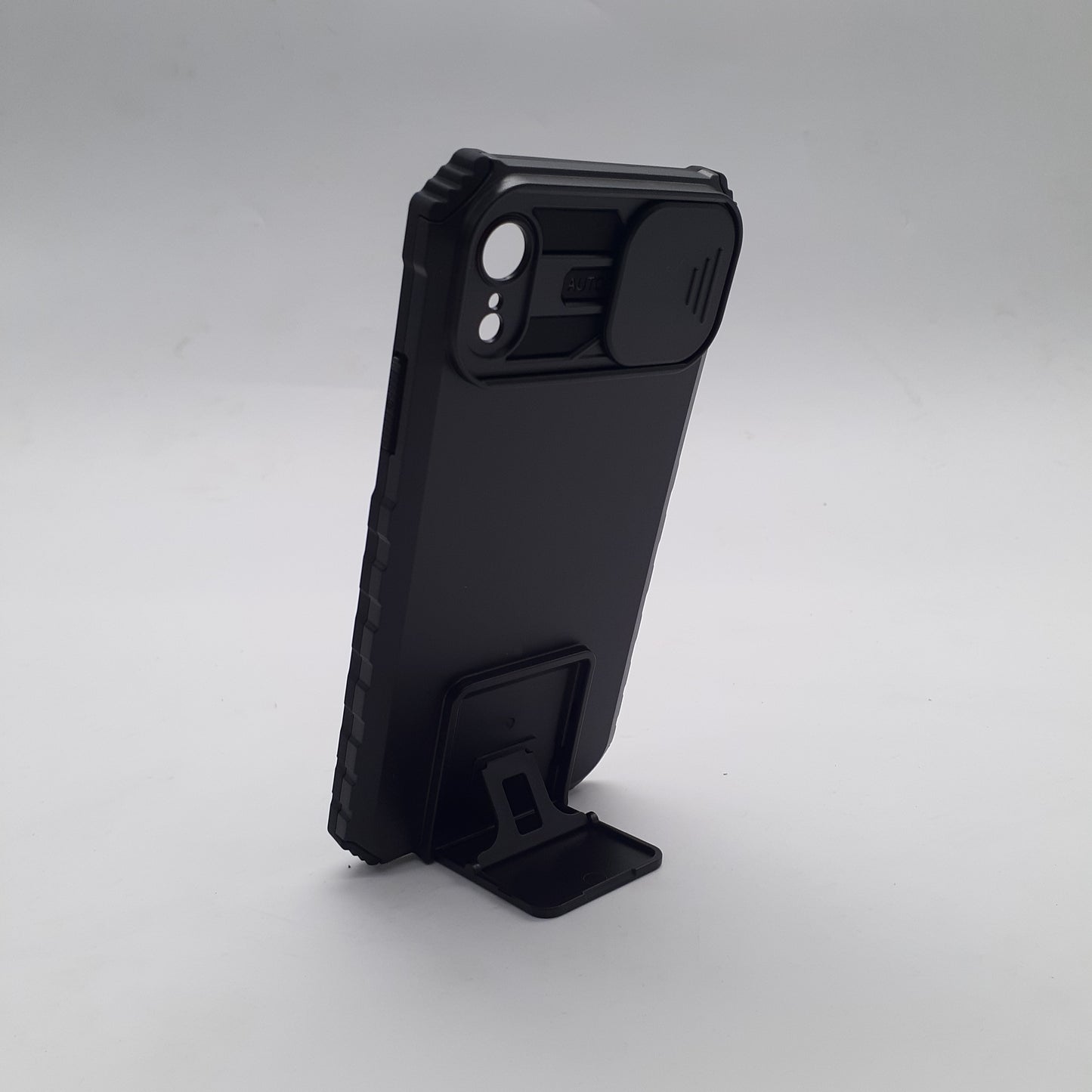 iPhone XR Rugged Protective Case Shockproof Military Grade with Camera Lens Slide Cover Kickstand Hands-Free Viewing Privacy Enhanced