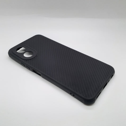 OPPO A18 Carbon Fiber texture Hard Rubber armour back cover shock-porof case