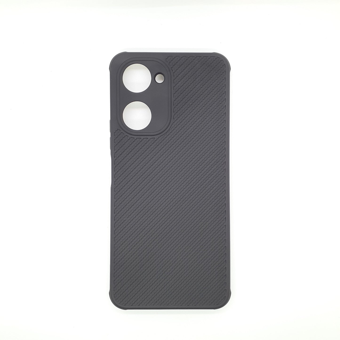 Vivo Y03 Carbon Fiber texture Hard Rubber armour back cover shock-porof case