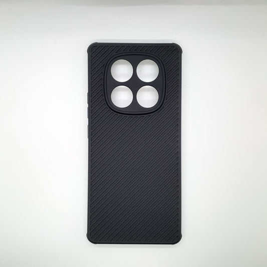 Redmi Note 14 Pro 4G Carbon Fiber texture Hard Rubber armour back cover shock-porof case