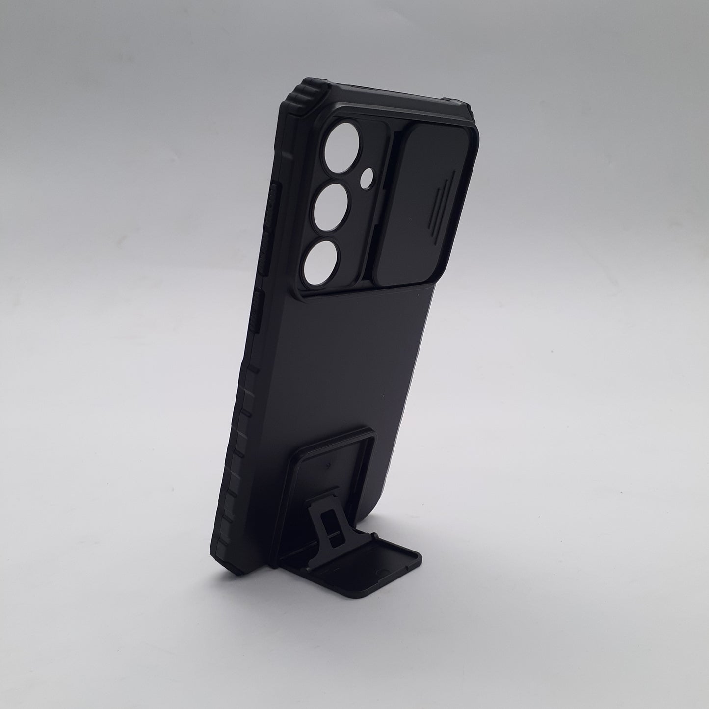 Samsung S24 FE Heavy Duty Shockproof Case Sliding Camera Protection Integrated Kickstand Hands-Free Viewing