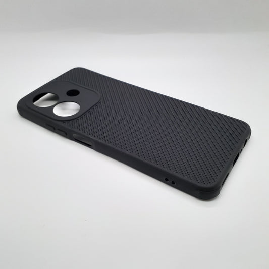 OPPO A3x Carbon Fiber texture Hard Rubber armour back cover shock-porof case