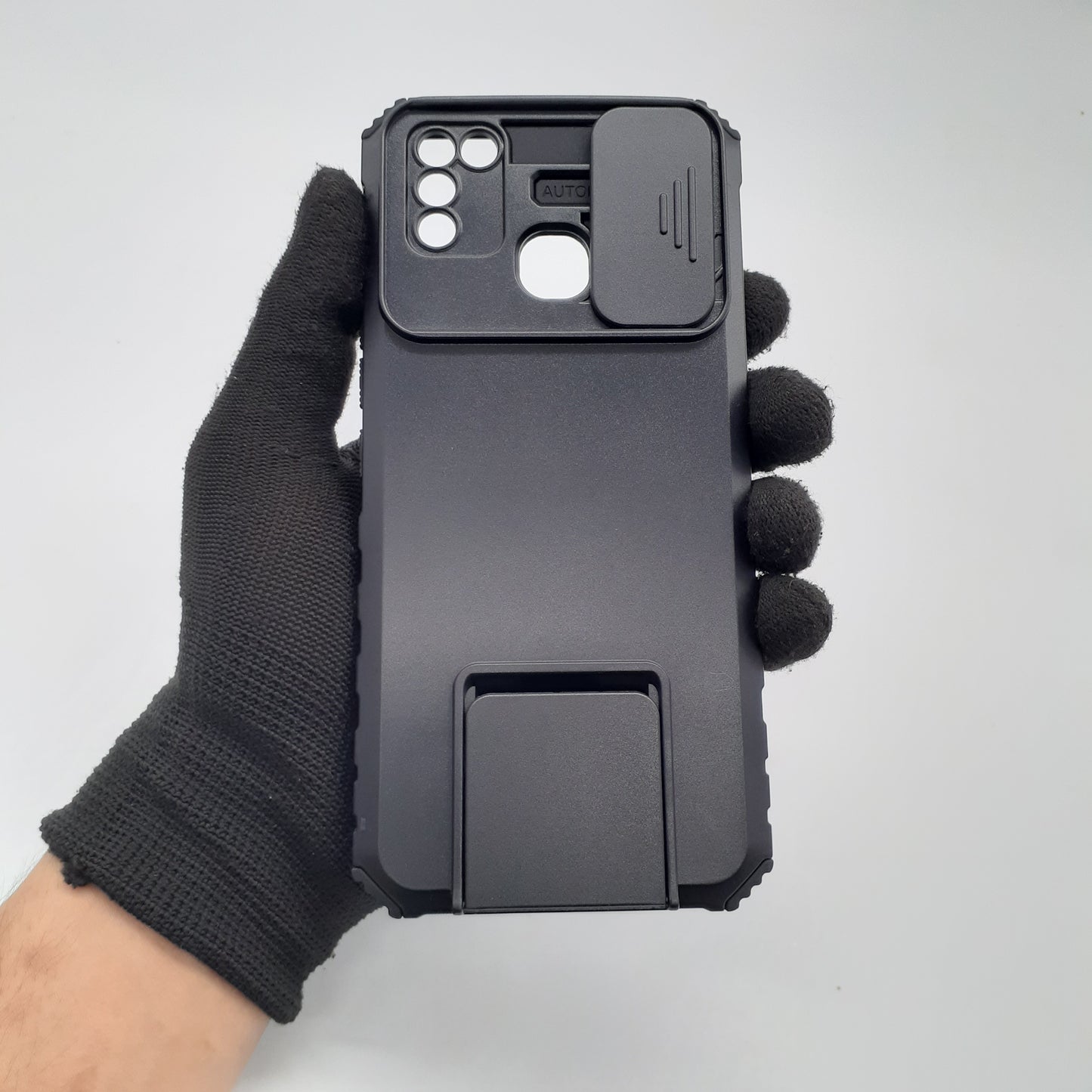 Infinix Smart 5 CamShield Armor Case Sliding Camera Cover Kickstand Heavy Duty Protection Hands Free Viewing