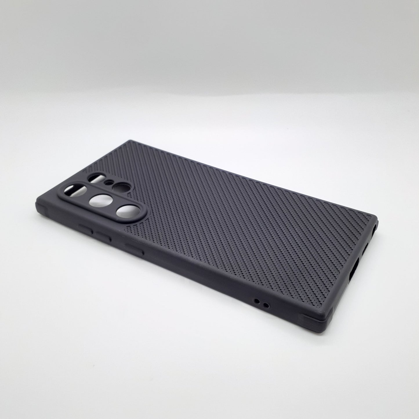 Samsung S24 Ultra Carbon Fiber texture Hard Rubber armour back cover shock-porof case