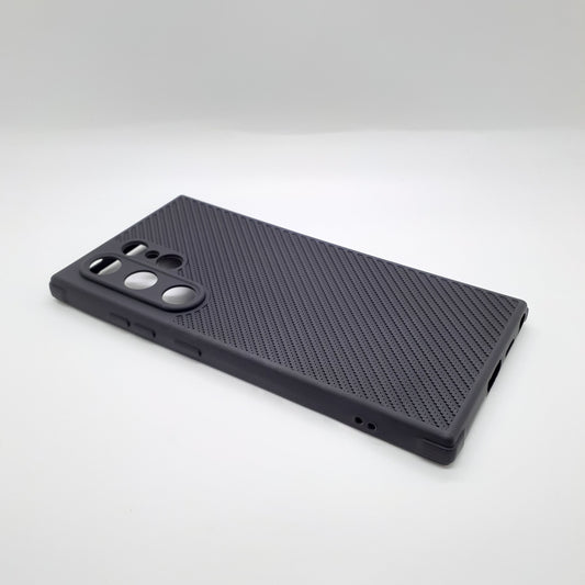 Samsung S24 Ultra Carbon Fiber texture Hard Rubber armour back cover shock-porof case