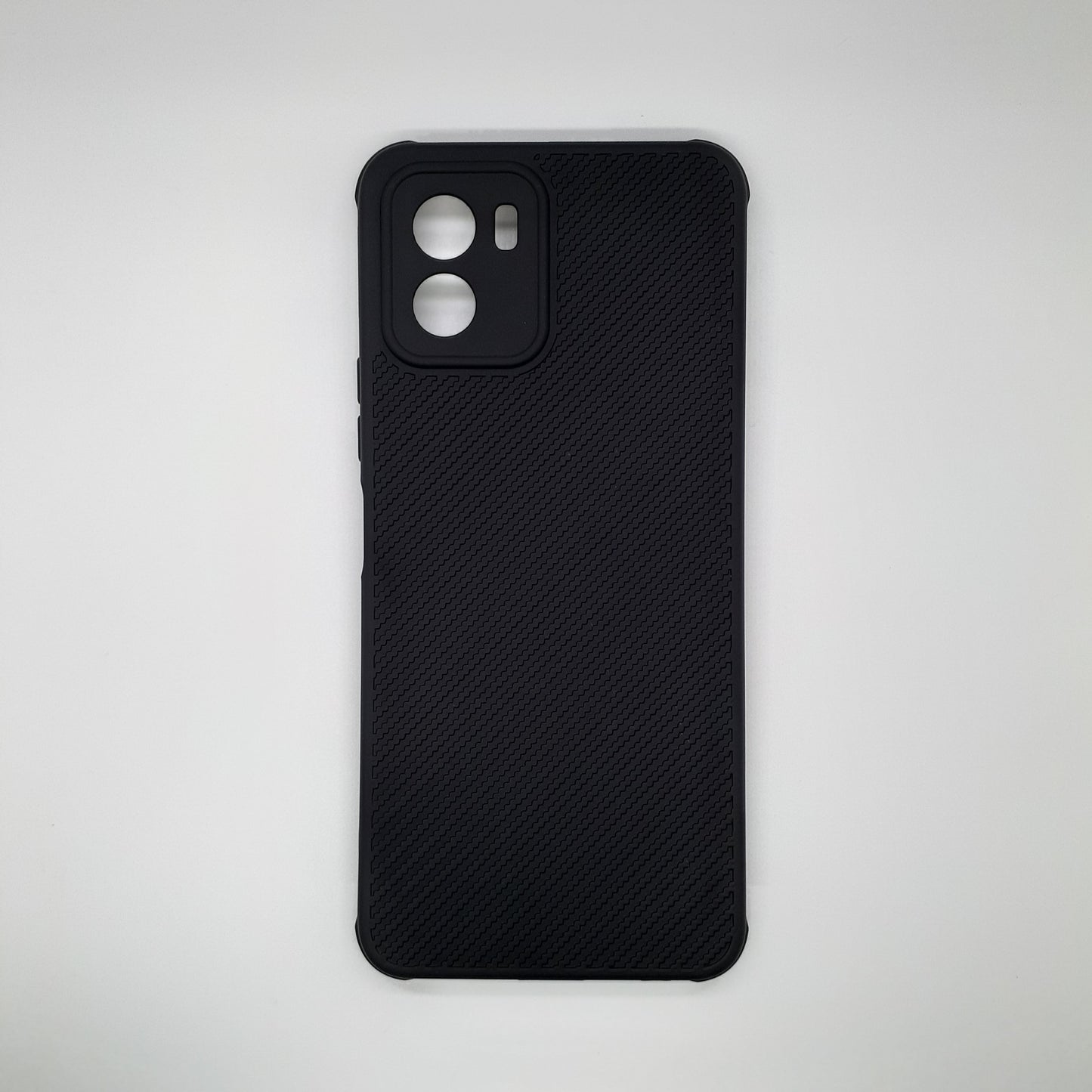 Vivo Y15s Carbon Fiber texture Hard Rubber armour back cover shock-porof case