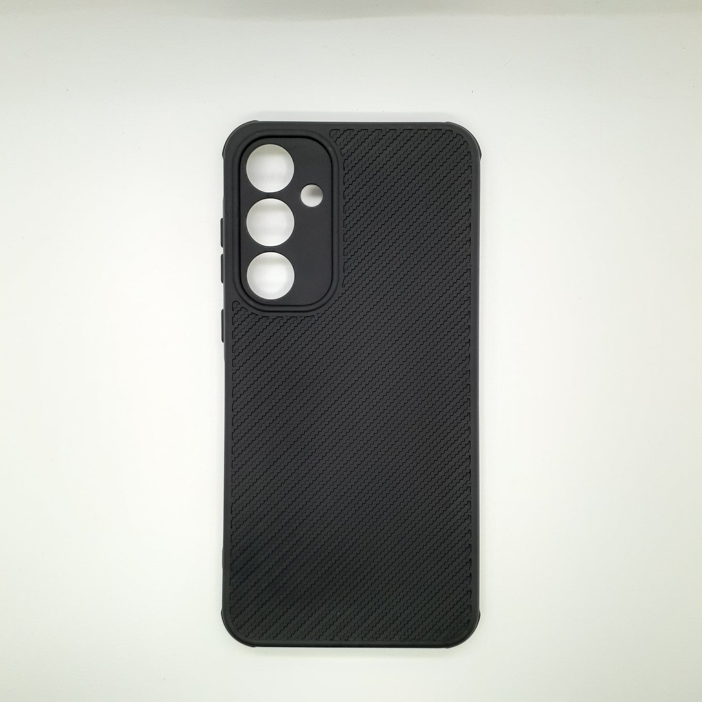 Samsung A35 Carbon Fiber texture Hard Rubber armour back cover shock-porof case