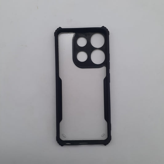 Infinix Smart 7 iPAKY Shockproof Hybrid Armor Case with Side Grip and Camera Protection, Slim Matte Silicone Back Cover