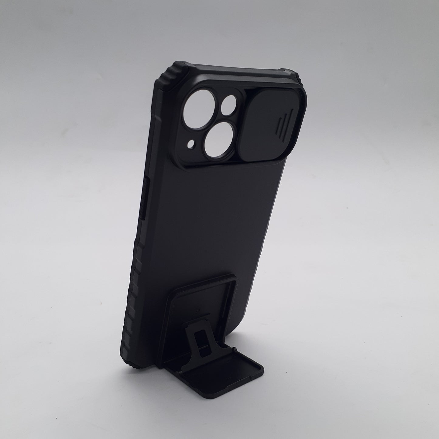 iPhone 15 Heavy Duty Shockproof Case Slide Camera Cover Integrated Kickstand Protection Hands Free Viewing