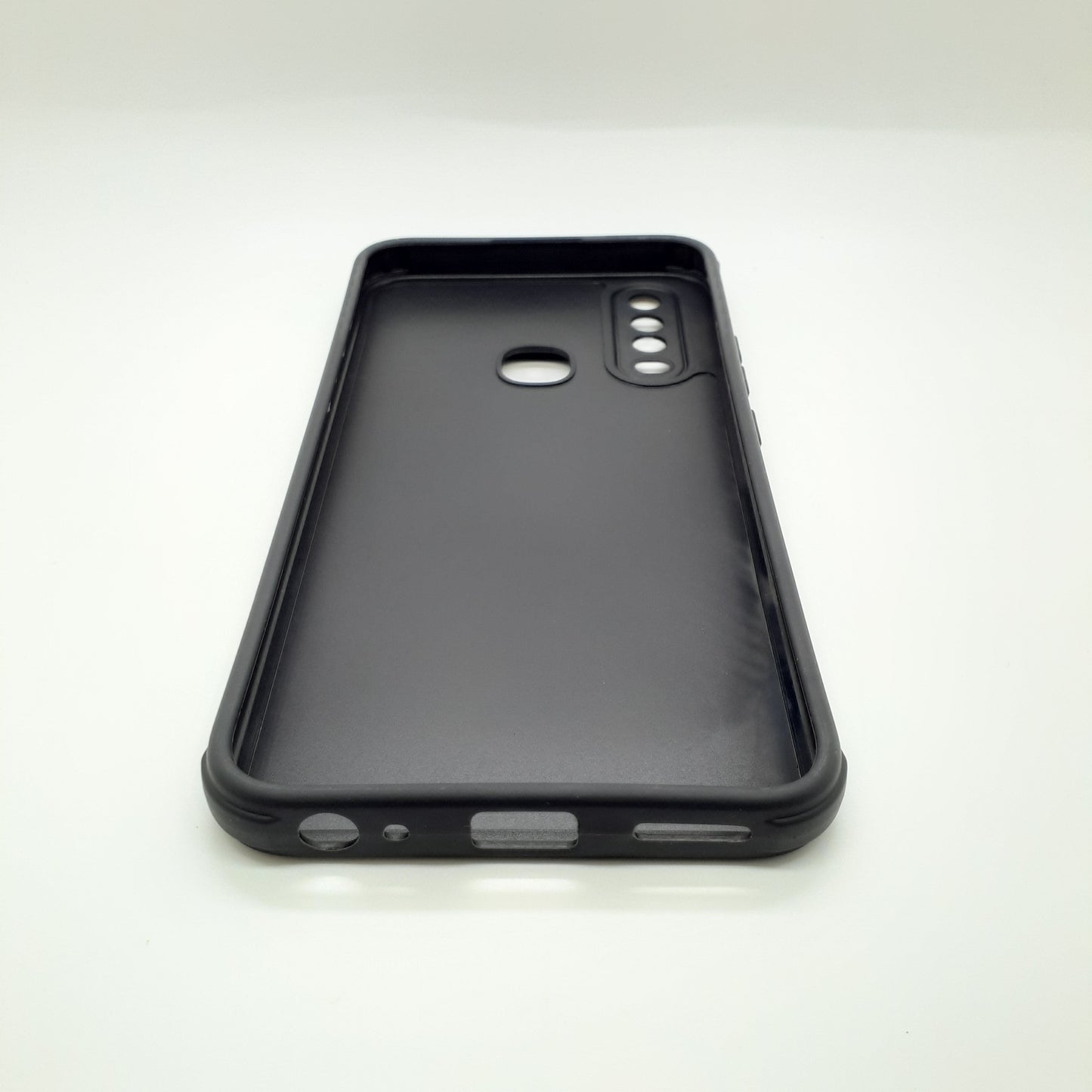 Vivo Y12 Carbon Fiber texture Hard Rubber armour back cover shock-porof case