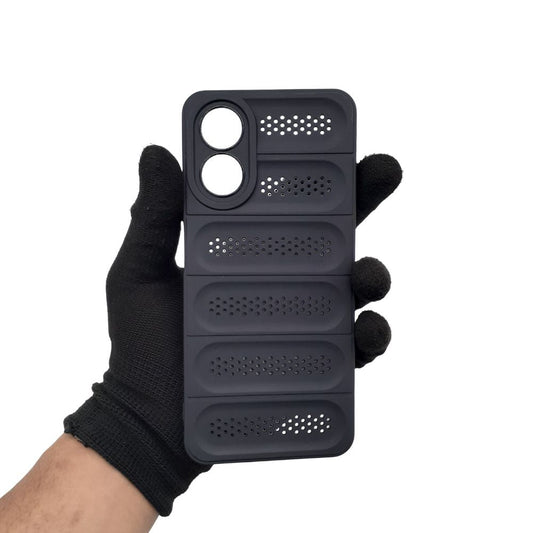 OPPO A17 Shockproof TPU Phone Case, Slim Black Cover, Heat Dissipation, Heavy Duty Protection