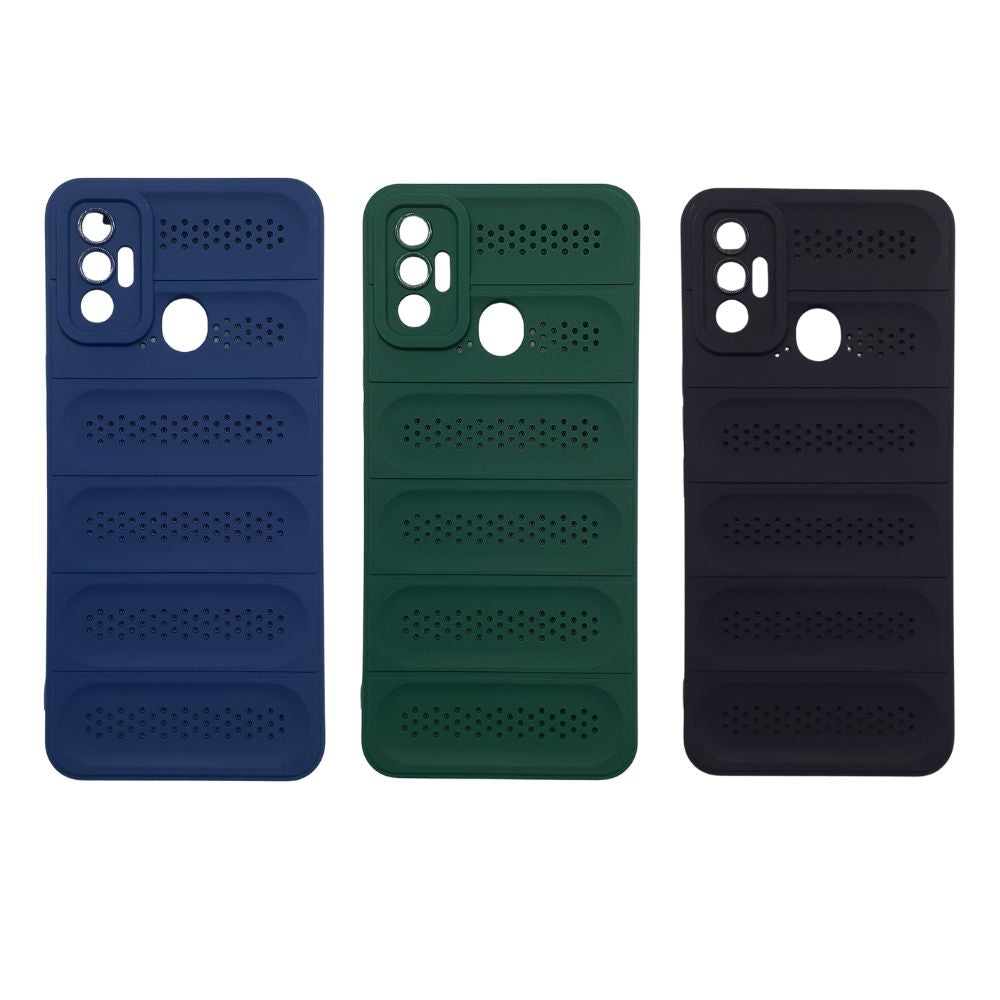 Premium Tecno Spark 7 Case: Shockproof TPU, Heat Dissipation Design, Full Protection Cover (Black)