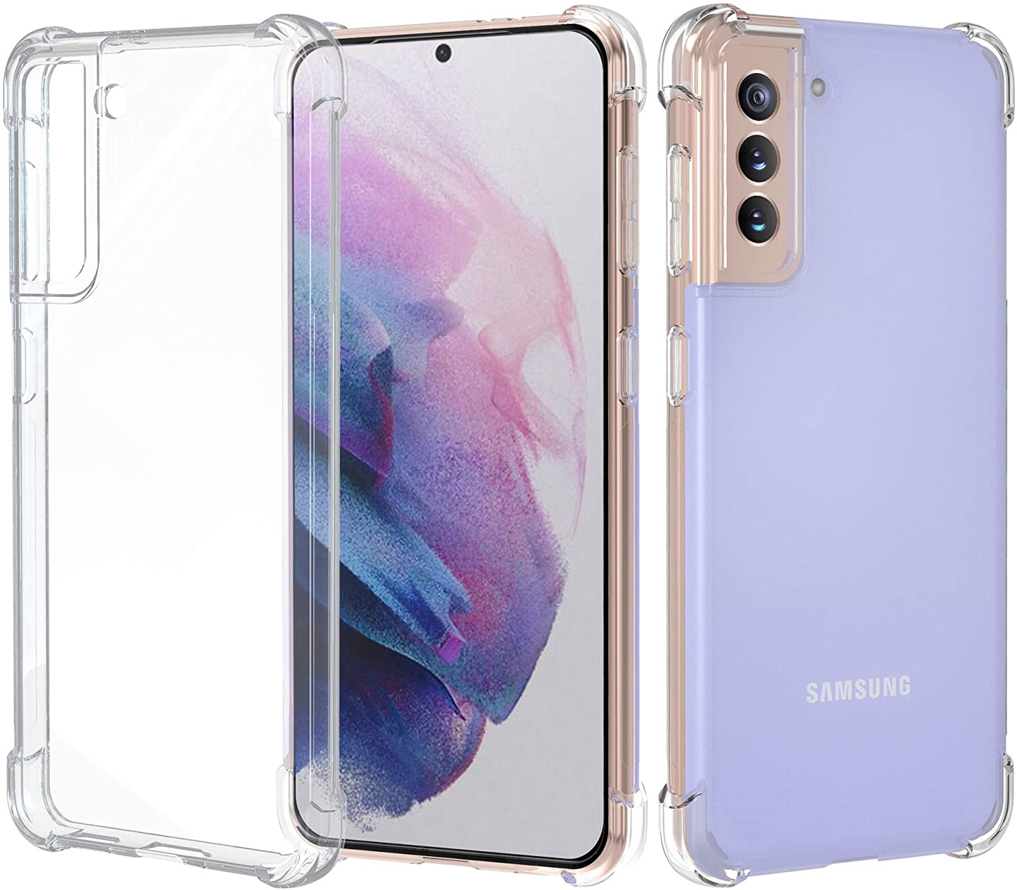 AntiShock Clear Back Cover Soft Silicone TPU Bumper case for Samsung S21 Plus